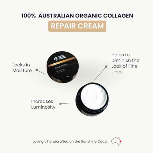 Organic Collagen Australia Repair Cream - Collagen Face Moisturizer for Women & Men - Hydrating & Nourishing Skincare (1.52 oz)