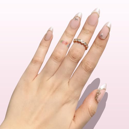Nail Reformation Golden Shore Press-On Nails - French Tip Nude Medium Almond