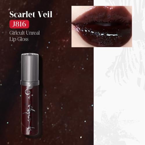 GIRLCULT Glass Shine Lip Gloss, Lightweight Hydrating Lip Oil, Jelly Texture, Long Lasting Non Sticky Lip Stain, Plumping Lip Gloss, Transfer Proof with Glossy Finish (J816)