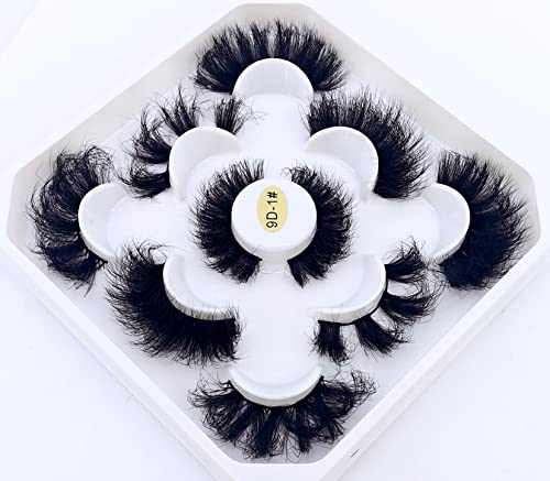 5 Pairs 25mm 3D Mink Lashes - Natural Handmade Faux