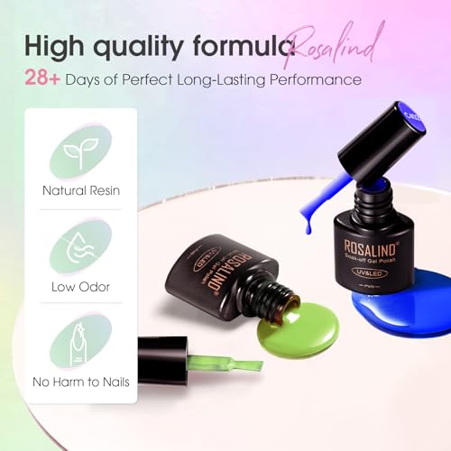 ROSALIND 30pc Pastel Gel Nail Polish Set with Top & Base Coats