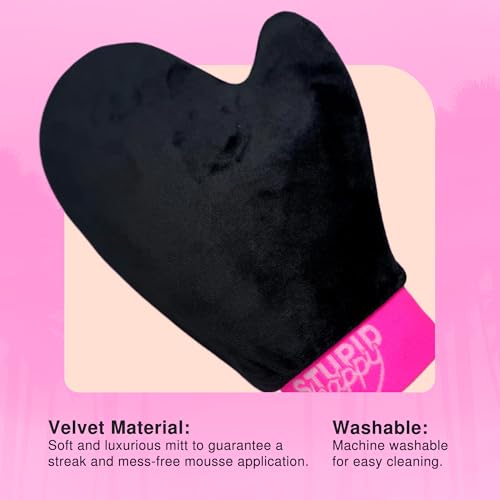 Self Tanning Mitt Applicator with Thumb | Double-Lined Velvet Glove for Flawless, Applying Tanning Mousse or Lotion | Soft, Reusable & Washable Self Tan Mitt