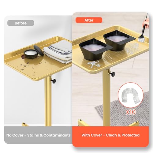 Rolling Salon Tray with Wheels & Adjustable Height