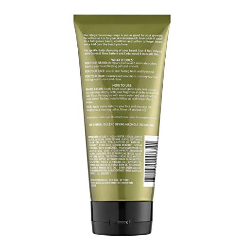 SoftSheen-Carson Magic Beard Wash 3 In 1 Cleanses and Conditions for Face, Beard and Hair, With Cocoa Butter and Shea Butter, 6.8 fluid ounces