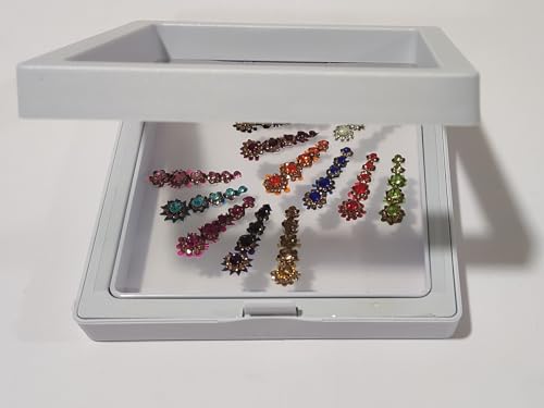 12 Crystal Bindis Set - Bridal Forehead Jewels