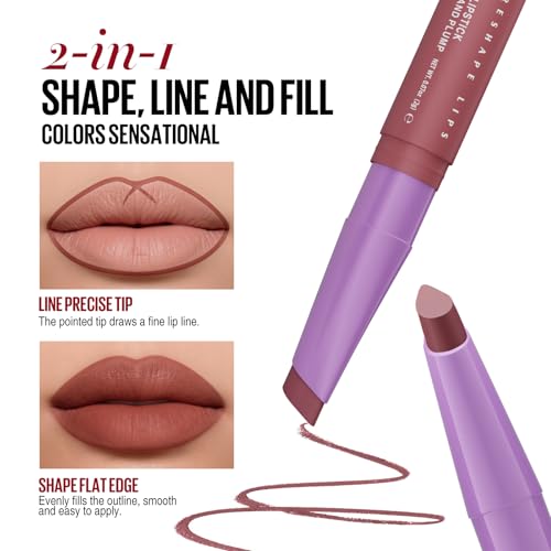 BestLand 2-in-1 Lip Crayon Set – Liner & Lipstick Combo, 6Pcs