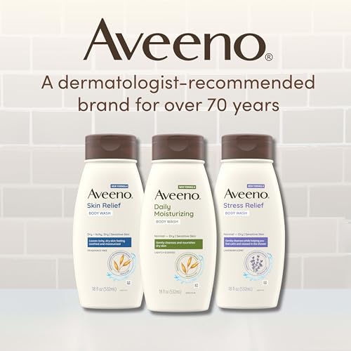 Aveeno Skin Relief Body Wash Fragrance-Free + Triple Oat Formula, Gentle Daily Cleanser for Sensitive Skin Leaves Itchy, Dry Skin Feeling Soothed & Moisturized, Body Wash Refill, 36 fl. oz