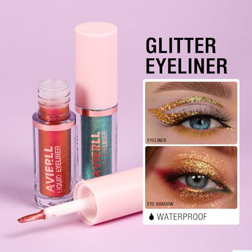 Glitter Liquid Eyeliner Set, 8 Colors Waterproof