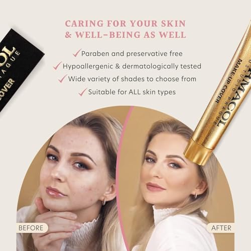 Dermacol - Mini Full Coverage Foundation 13g, Liquid Makeup Matte Foundation with SPF 30, Waterproof Foundation for Oily Skin, Acne, & Under Eye Bags, Long-Lasting Makeup Products Shade- 207