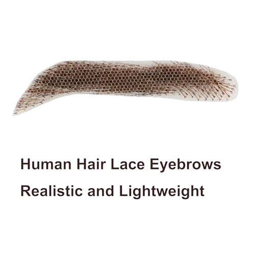 Human Hair Lace Based False Eyebrow for Men One Pair of Brown Fake Eyebrows£¨Brown£©