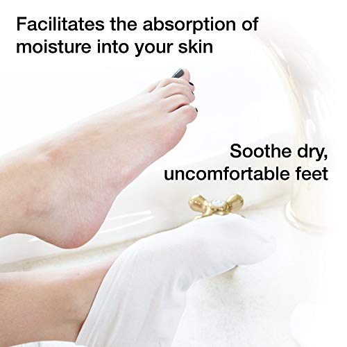 Eurow Moisturizing Cotton Therapy Socks for Dry Cracked Feet - 2 Pairs