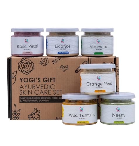 Ayurvedic Herb Powder Sampler - 6 Natural Skin Care Powders 1oz Each