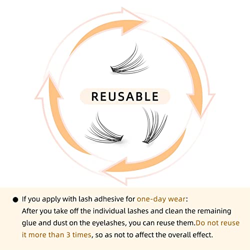 QUEWEL 10D Cluster Lashes 240Pcs - 11mm DIY Eyelash Extensions