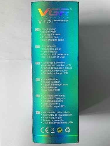 VGR 972 Professional Hair Trimmers, Precision Beard Trimmer for Men, Cord/Cordless and Rechargeable with LED Display