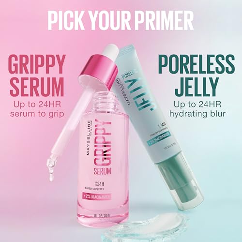 Maybelline Grippy Serum Primer with Niacinamide, 24H Hydrating Makeup Primer