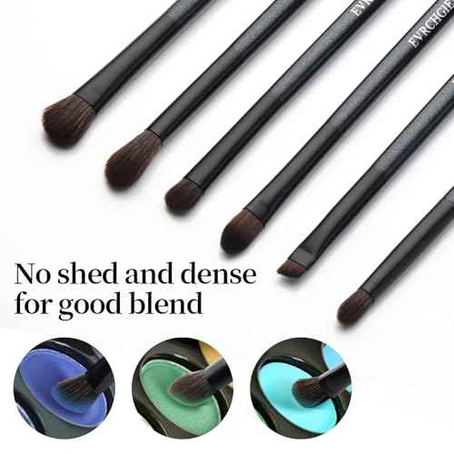Eye Makeup Brush Set, 6 Pcs Professional Blending Eyeshadow Makeup Brushes for Concealer Eyebrows Eyeliner, Soft Hairs & Wood Handle¡¦¡¦ (black 6pcs)