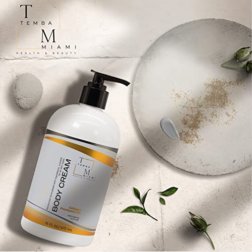BODY & HAND CREAM Moisturizer, ANTI-AGING Body Cream, Non Greasy For ALL SKIN TYPES, With COLLAGEN & SHEA BUTTER, White, 16 Oz.