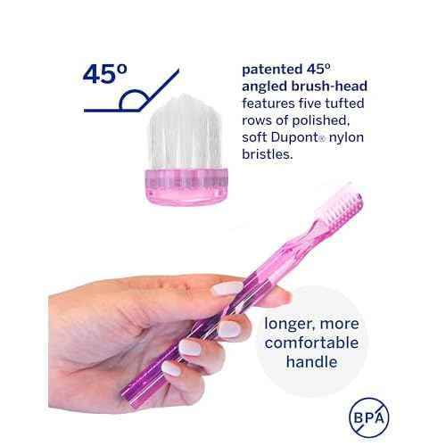 Supersmile New Generation Toothbrush w/Patented 45¡Æ Soft Nylon Bristles - Whitening Tooth Brush w/Ergonomic Handle Guarantees ADA Recommended Brushing Angle for Adults & Children