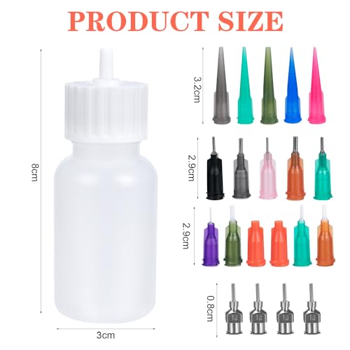 Jagua Henna Applicator Bottles Kit with 16 Tips