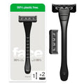 Pro ? Plastic-Free Razor | 1 Handle + 2 Plastic-Free Cartridges With 5 Precision Blades | (Face)