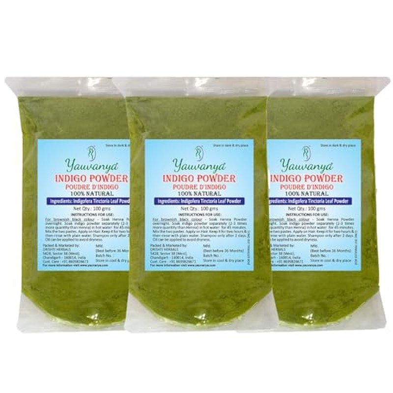100% Natural Indigo Powder for Hair Color - 300g Yauvanya