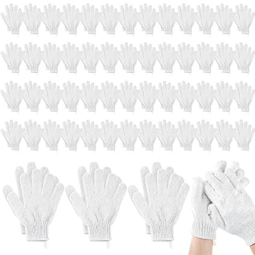 Didaey 104 Pcs Exfoliating Shower Gloves Bulk with Hanging Loop