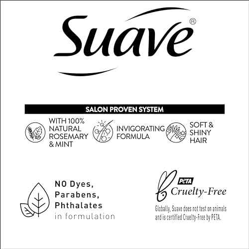 Suave Natural Rosemary & Mint Conditioner, for Strong & Healthy Hair, No Dyes, No Parabens, No Phthalates, 28 oz Pack of 4