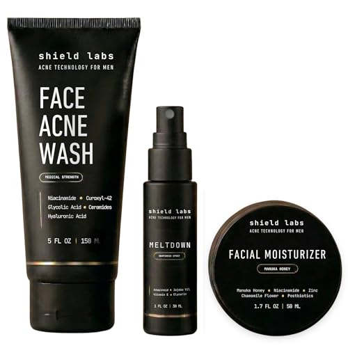 Shield 3-Step Acne System for Men - 4% Benzoyl Peroxide