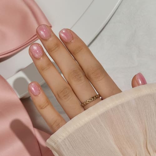 BTArtbox Sparkle Together Press On Nails - Super Short Squoval Kit, 32 Nails