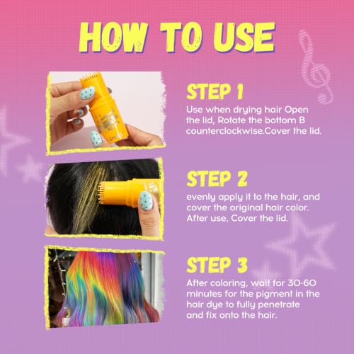 Hair Chalk Set 6 Colors Waterproof Washable Kids