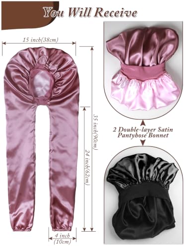 Satin Sleep Bonnet for Braids & Long Hair (2-Pack)