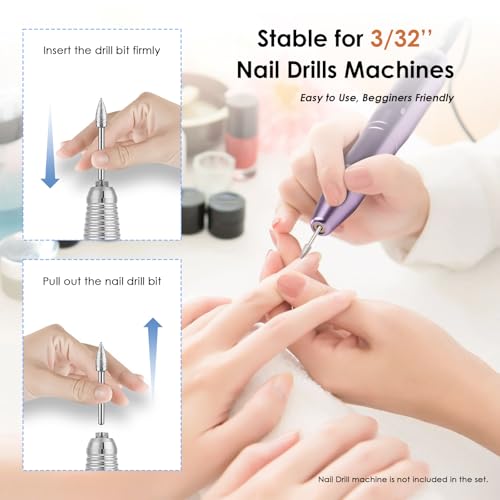 22-Piece Nail Drill Bits Set - Professional Ceramic & Diamond Tools for Manicure & Pedicure