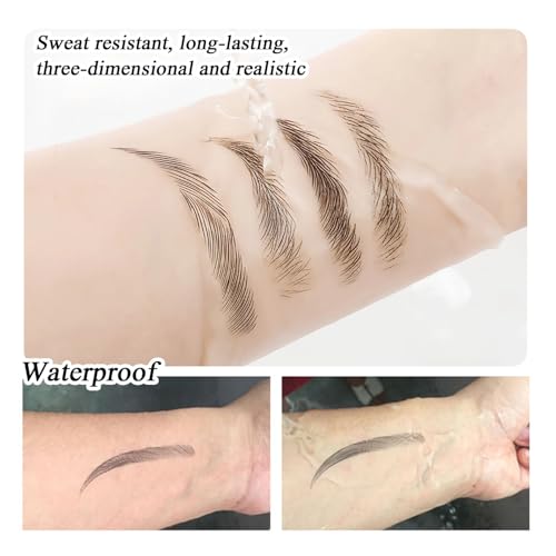 Black 3D Eyebrow Tattoo Stickers - 54 Pairs Waterproof