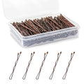 150 Count Mini Bobby Pins 1.38" with Storage Box - Brown