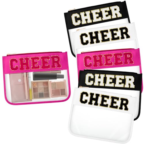 Aliceset 6-Pack Chenille Letter Cosmetic Bags - Waterproof Storage Pouches