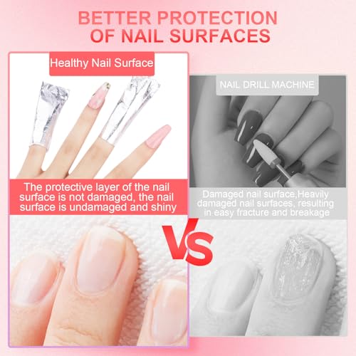 NXJ INFILILA 300 Pcs Gel Nail Polish Remover Foil Wraps with Cotton Pads