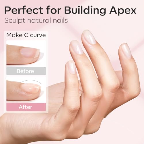 modelones Builder Nail Gel 2 Pcs Clear & Nude Cover Base Coat B-Clear Nude-2