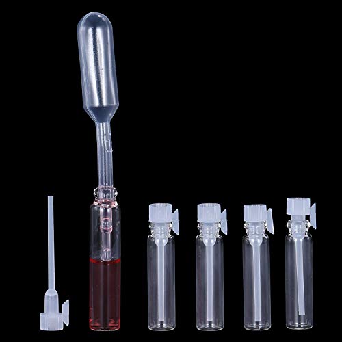 120pcs 1ml Mini Glass Perfume Sample Vials with Black Caps