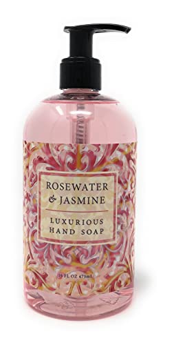 Greenwich Bay Luxurious Hand Soap Rosewater & Jasmine 16 Fl Oz – Pump Bottle, Rosewater & Jasmine