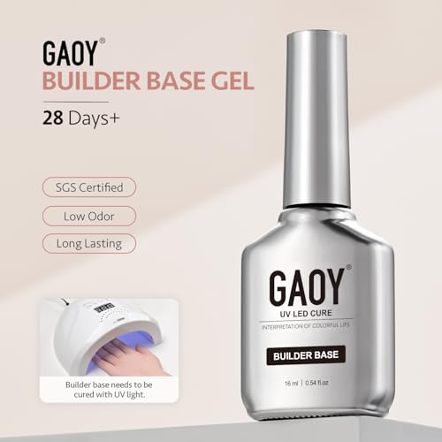 Rubber Base Gel Nail Builder 16ml Nude Sheer Pink 3-in-1 Soak Off Strengthener