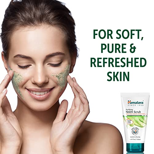 Himalaya Purifying Neem Scrub with Neem and Apricot, For Normal to Oily Skin, Free from Parabens, SLS, and Phthalates, Dermatologically Tested, 150 ml (5.07 oz)