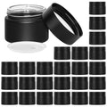 2 oz Glass Jars with Lids, Round Airtight Cosmetic Jars with Inner Liners, Empty Containers for Lotions, Ointments, Candle Making, Creams, DIY Projects (24 Pack, Black Frosted)
