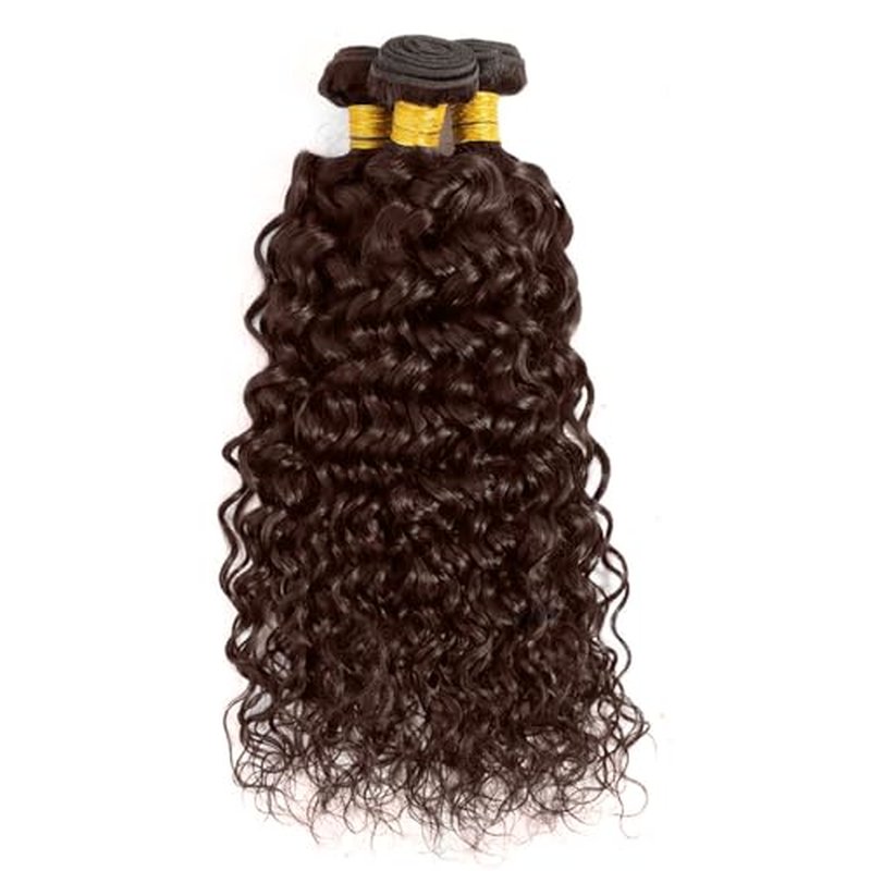 #4 Brown Water Wave Human Hair Bundles 22 24 26 Inch
