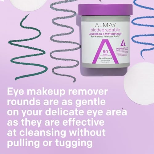 Almay Waterproof Eye Makeup Remover Pads, 80 Count