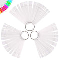 150 Pcs Clear Nail Swatch Sticks with Ring - Acrylic Polish Display Tips