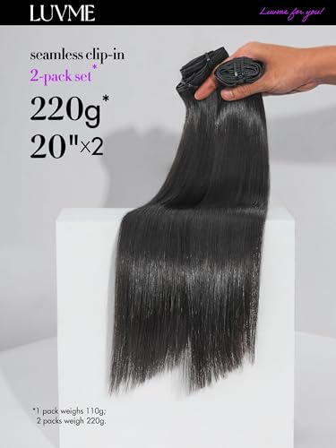 LUVME Clip In Hair Extensions 20 Inch 220g Remy Human Hair