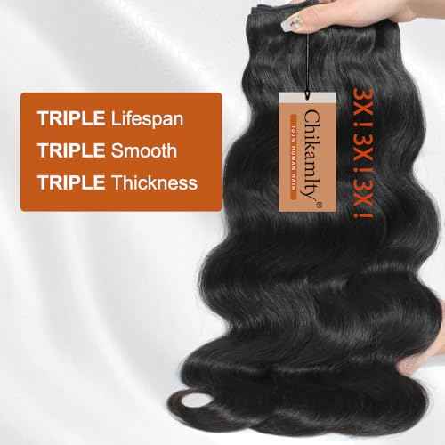 Raw Bundles Human Hair, 16A Raw Burmese Hair Body Wave Bundles, 12 14 16 Inch, 3 Years Service Life, Keep Texture Silky Soft Tangle-Free after Multiple Washes