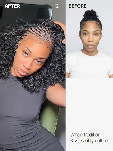 Frodio 13x6 Cornrow Braided Wig for Black Women - 12 Inches