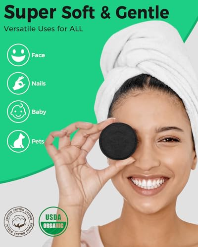 ProCIV Reusable Makeup Remover Pads, 25 Pack Bamboo Cotton