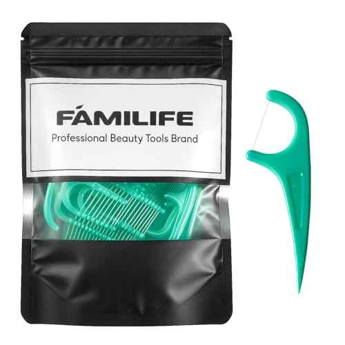 FAMILIFE Floss Picks 90 Count Mint Flavor, Dental Floss Picks for Adults & Kids, Strong Thread Flossers & Tooth Picks Flossers for Daily Oral Care Travel Floss Bag